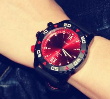 Blue Red Plate Wrist Watch